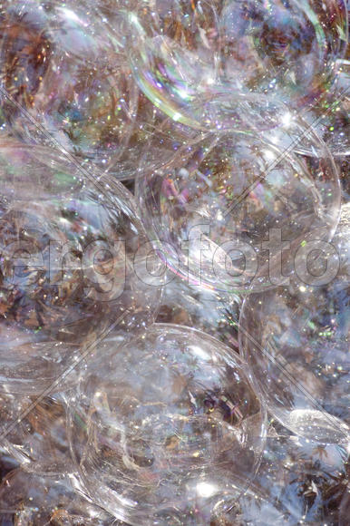 Rainbow transparent plastic bubbles on the market in Goa