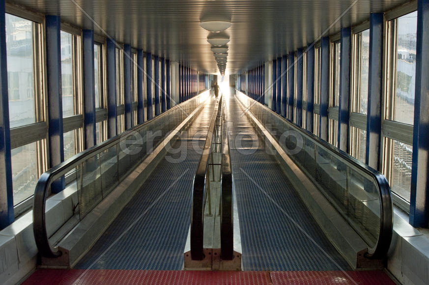 Escalator at the train station in Minsk