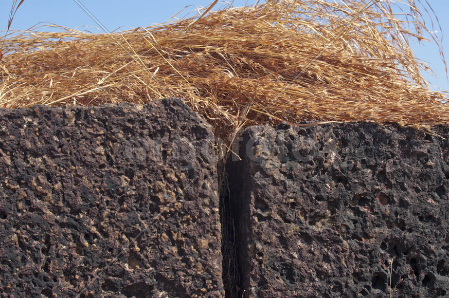 The texture of the stone wall of the old Portuguese fort