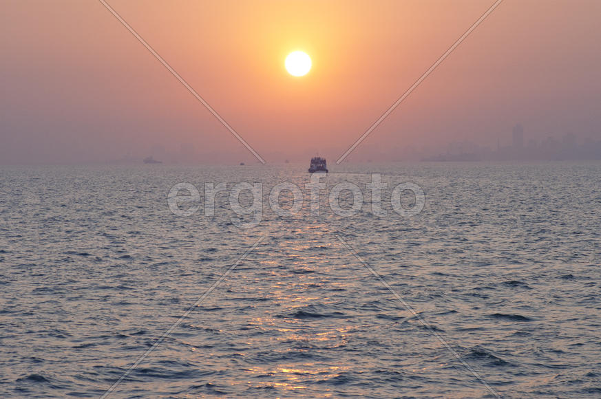 Sunset over the Arabian Sea near Mumbai