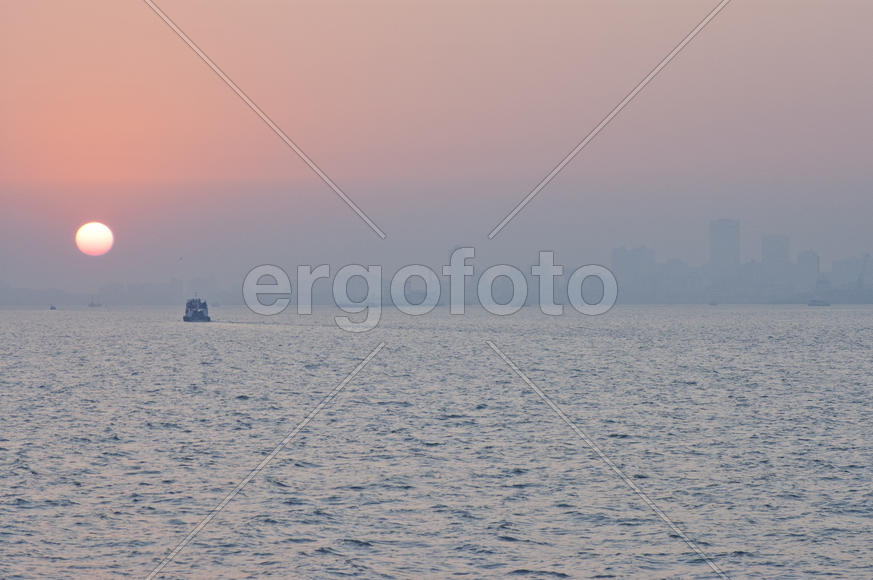 Sunset over the Arabian Sea near Mumbai