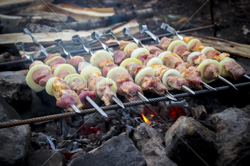 Приготовление шашлыков на природе