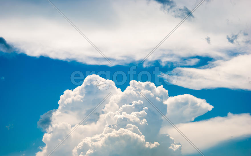 Blue sky and various cloud formations