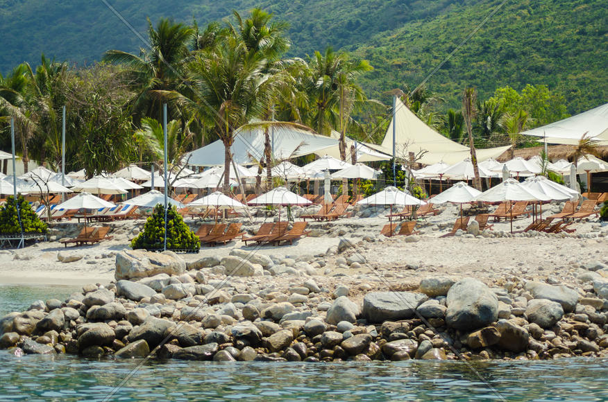 Пляжная сцена тропиков