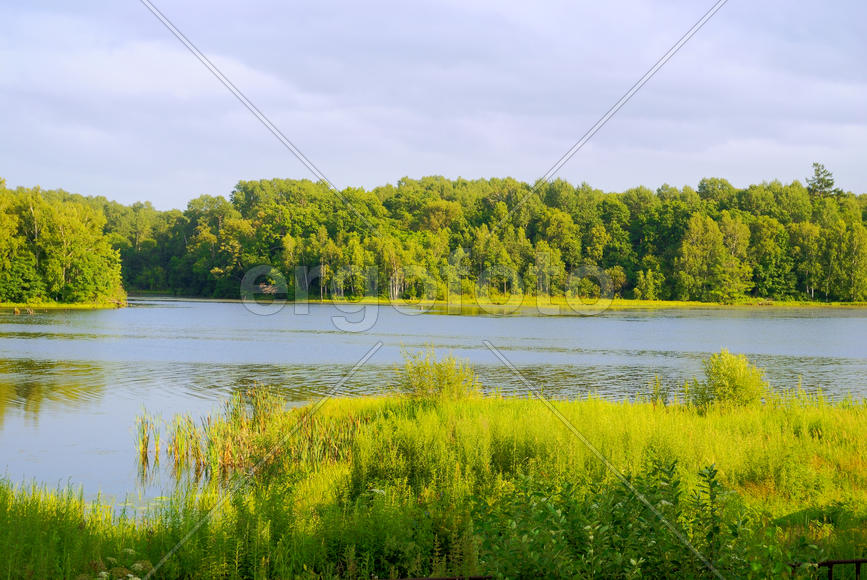 Pure lake in a taiga of the Far East