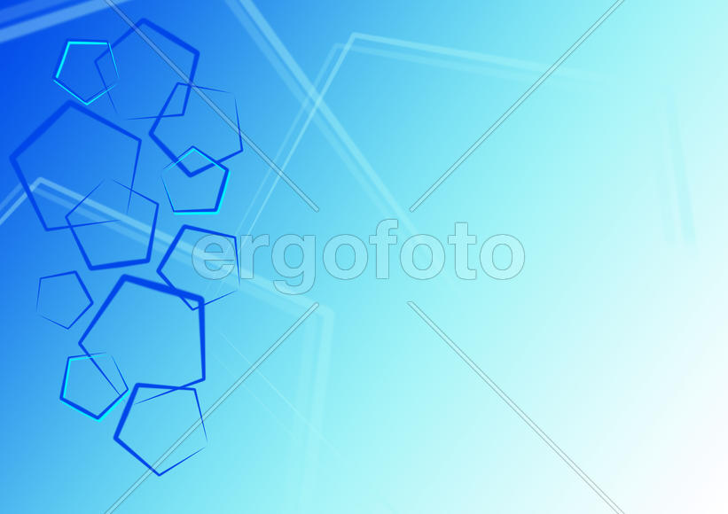 Синий пятиугольник-фон