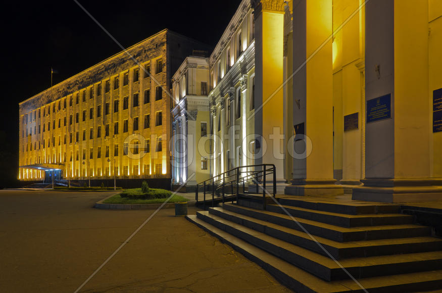 The business part of the city at night