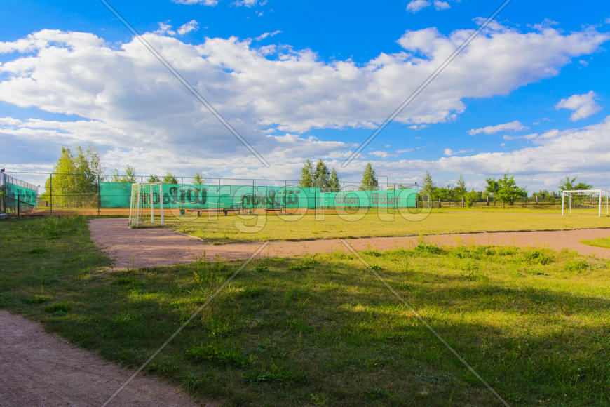 Golf tennis in the recreation area on the lake