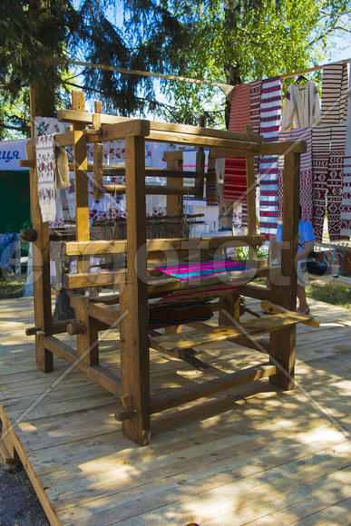 Sale of artificial crafts at the fair in the village