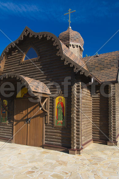 The wooden church on the outskirts of the village