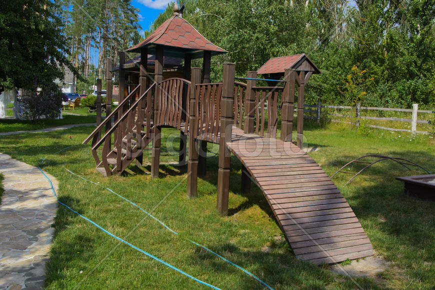 Children's slide in the yard of a private house