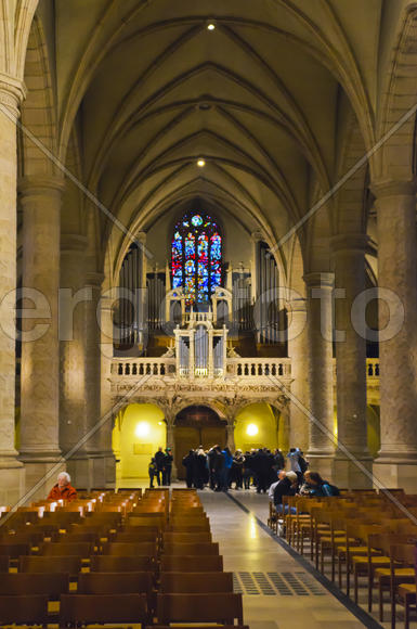 The interior of the church. The mosaics and frescoes, architectural decoration of marble, mosaic and