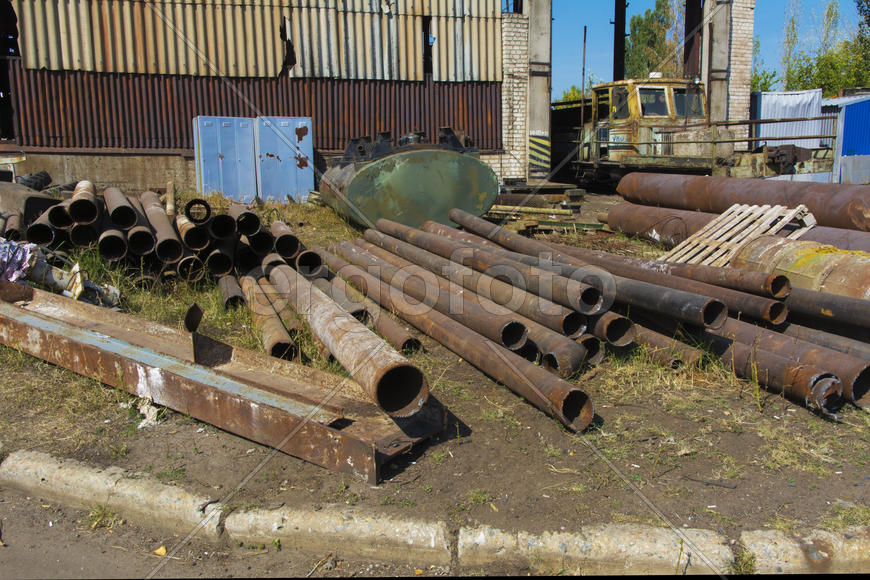 Old ruined and abandoned factory in the industrial zone