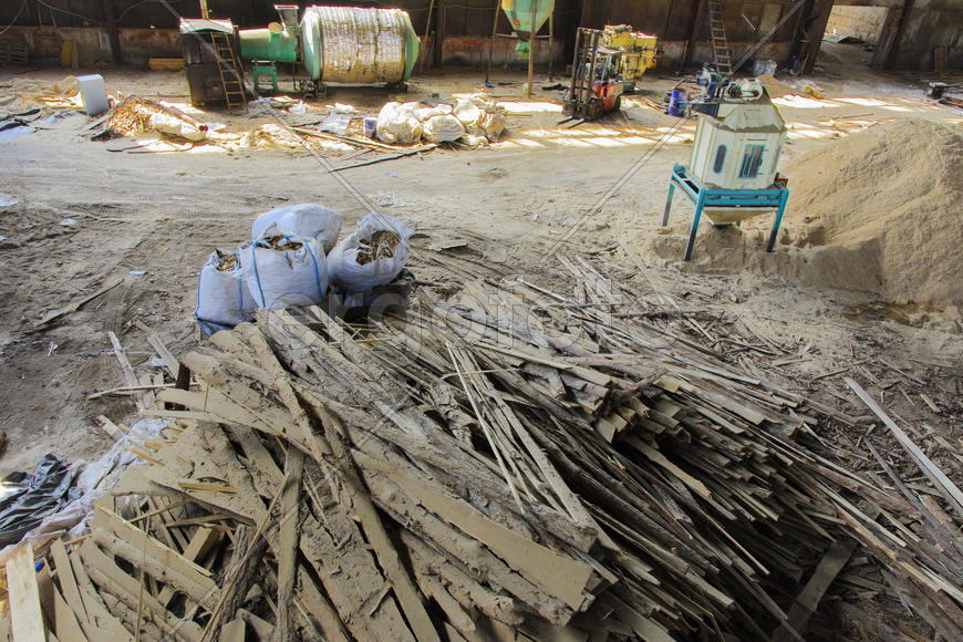 Old ruined and abandoned factory in the industrial zone