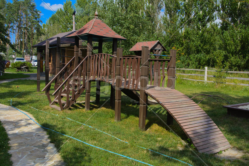 Children's slide in the yard of a private house