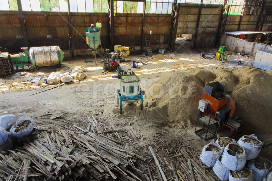 Old ruined and abandoned factory in the industrial zone