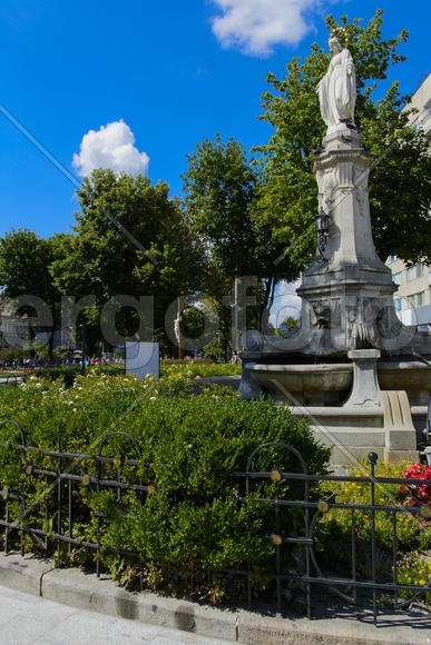Religious monument near the cathedral in the city of Lviv