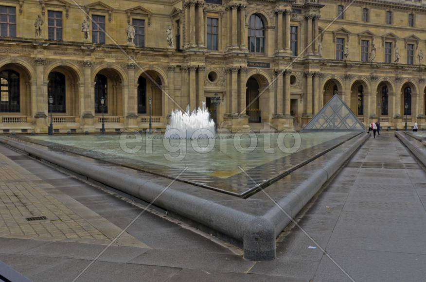 Fountain in the courtyard of the Louvre