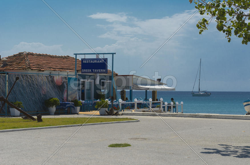 Urban landscape. The small seaside town.Shelter for the leisure traveler.