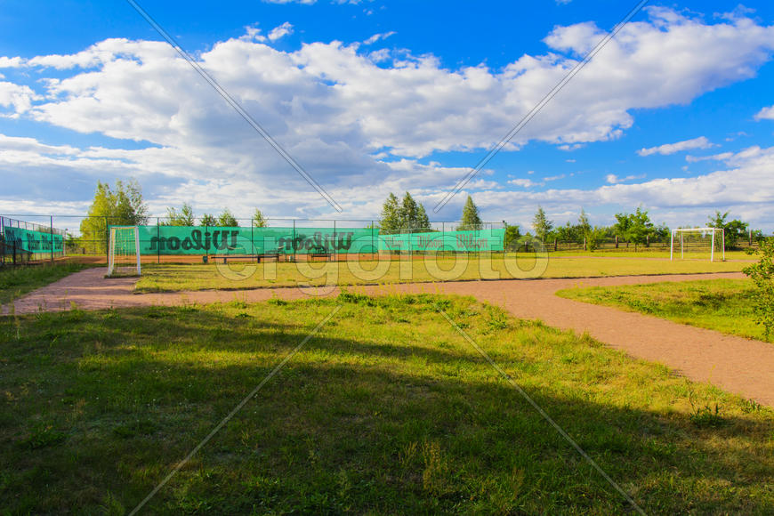 Golf tennis in the recreation area on the lake