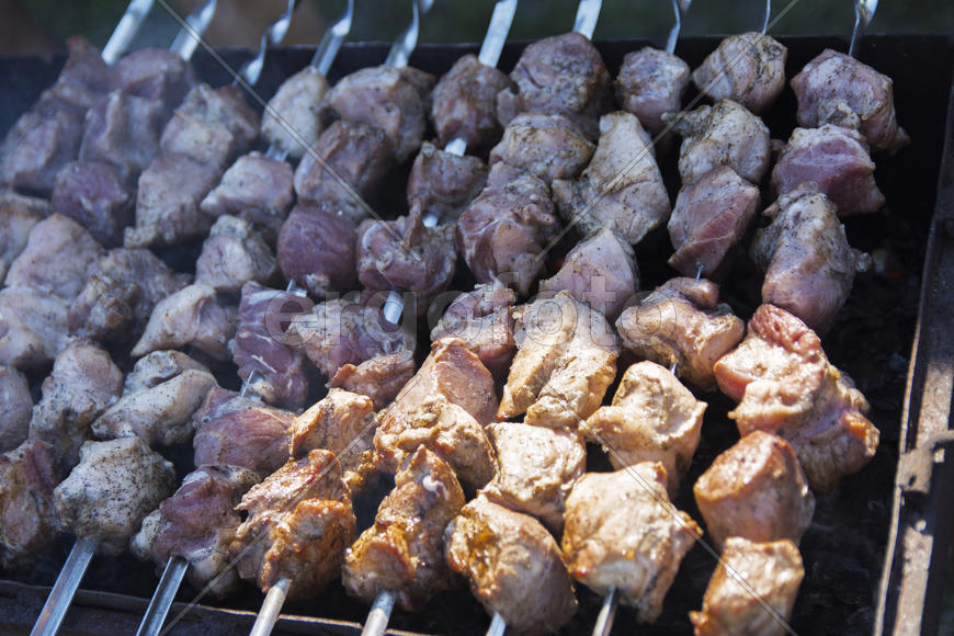 Pork on the nature in the garden of a private house