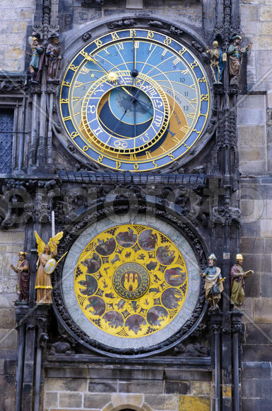 Old clock on the city tower in the city center