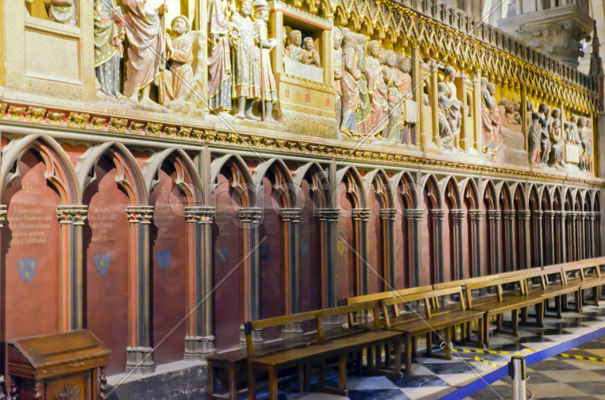 The interior of the church. The mosaics and frescoes, architectural decoration of marble, mosaic and