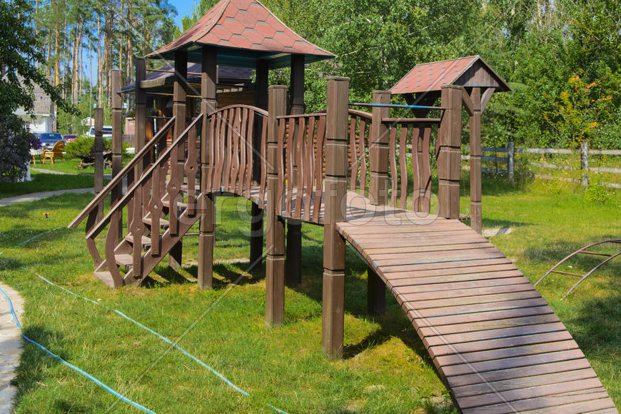 Children's slide in the yard of a private house