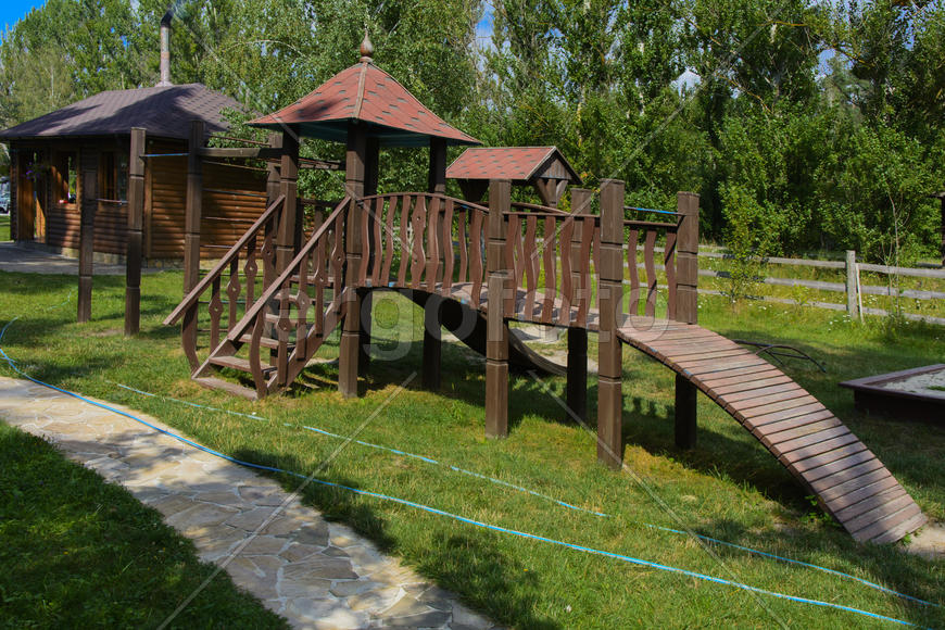 Children's slide in the yard of a private house