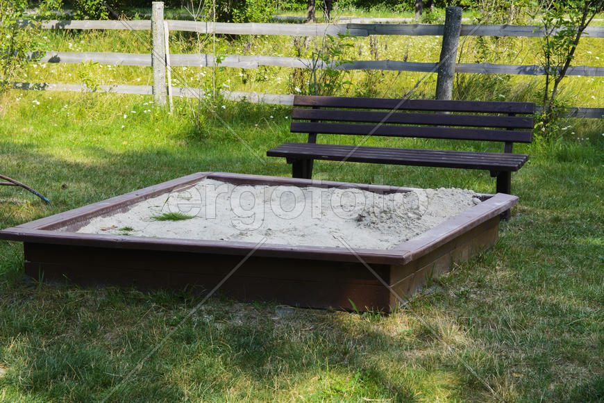 Children's sandpit in the yard of a private house
