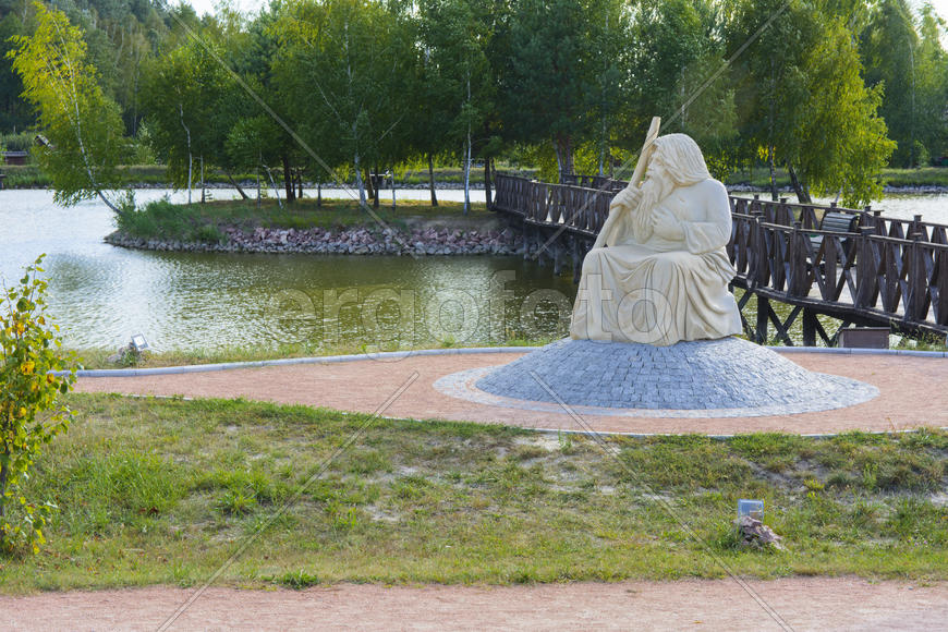 Island with a bridge on a private lake