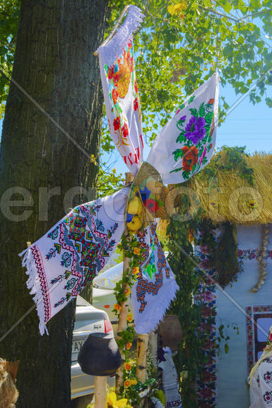 Skilled handicrafts. Fruits and vegetables at the fair