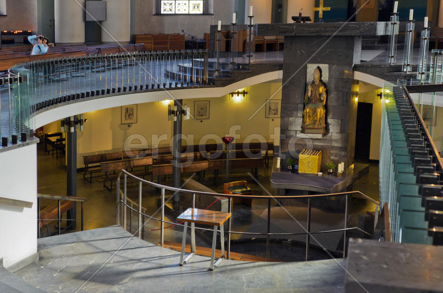 The interior of the church. The mosaics and frescoes, architectural decoration of marble, mosaic