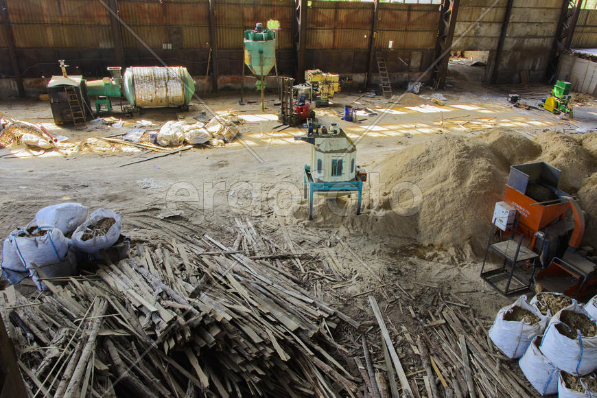 Old ruined and abandoned factory in the industrial zone