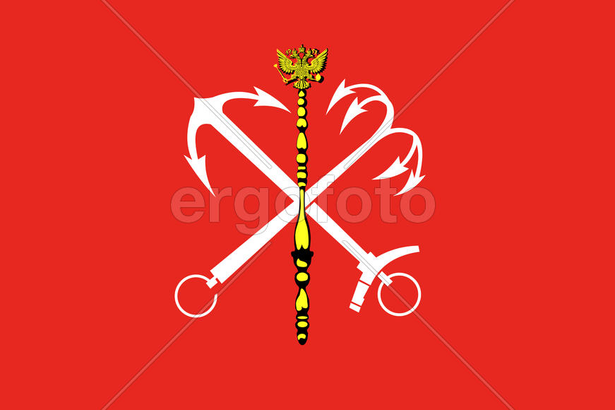 Флаг города Санкт-Петербург. Россия