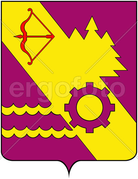 Герб города Вятские Поляны (Vyatskie Polyany). Кировская область