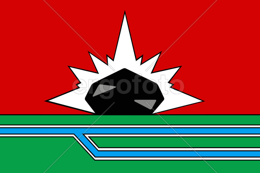 Флаг города Междуреченск (Mezhdurechensk). Кемеровская область