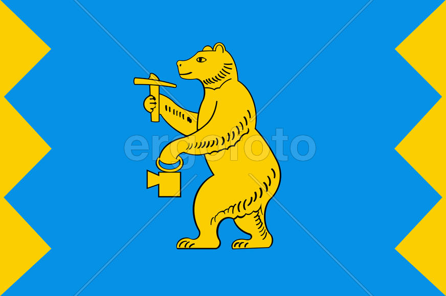 Флаг города Межгорье (Mezhgorye). Башкортостан