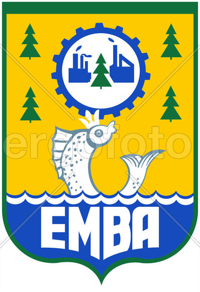 Герб города Емва (Yemva). Республика Коми