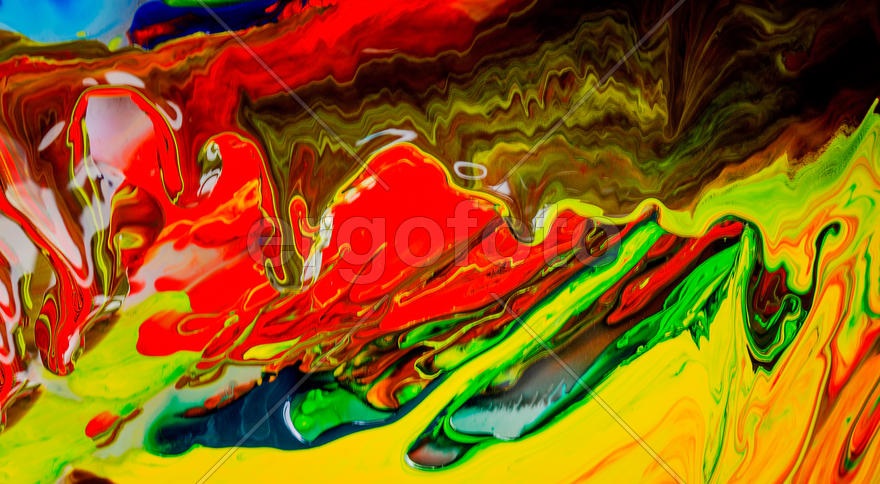 Хаотично разлитые краски 