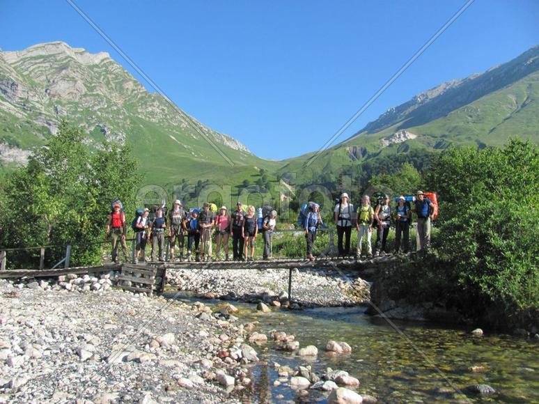 В горах. Туристический поход.