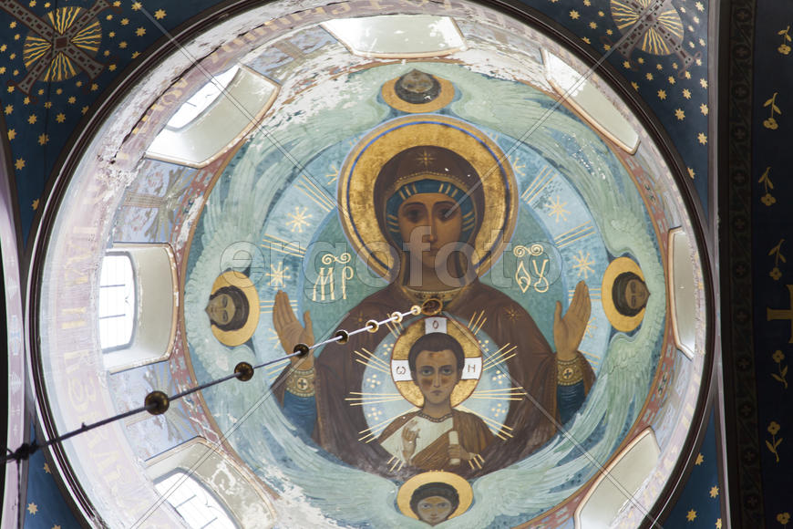 Frescos in an ancient Orthodox church were damaged from time