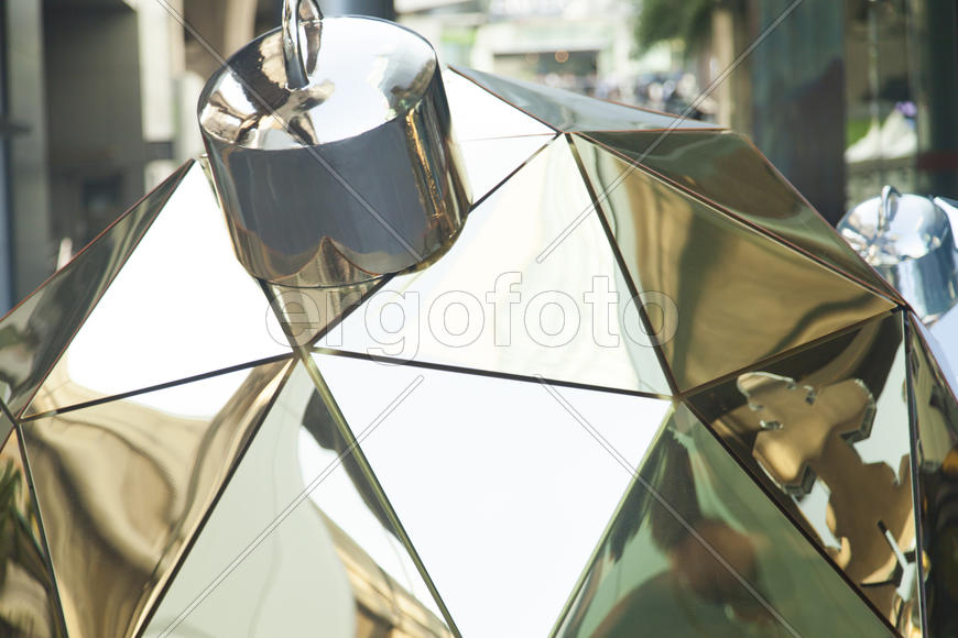 The big Christmas sphere brings joy to adults and children