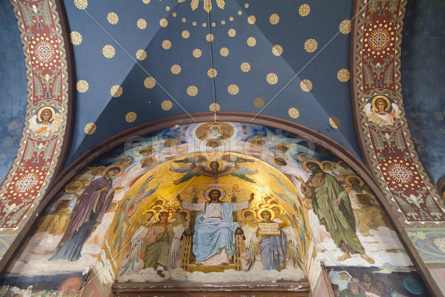 Frescos in an ancient Orthodox church were damaged from time