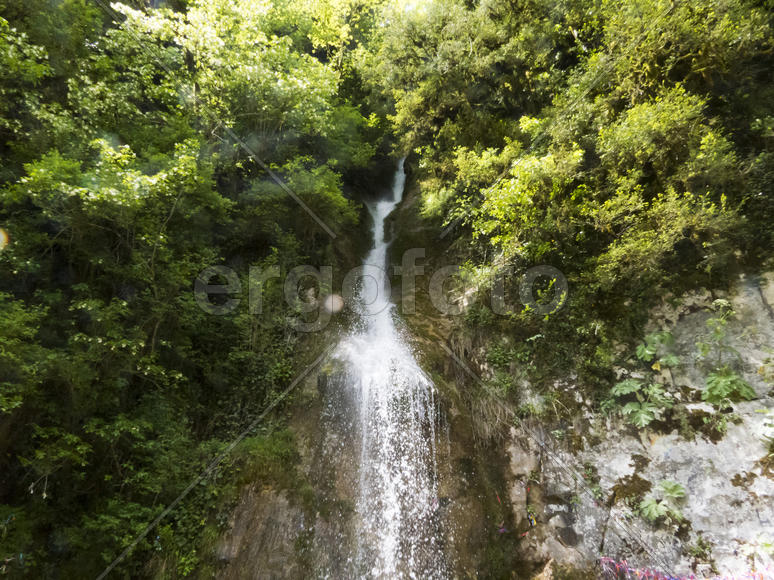 The falls on the river are pleasing to the eye of all travelers and strongly rustle