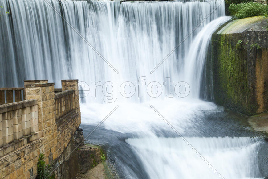 The falls on the river are pleasing to the eye of all travelers and strongly rustle