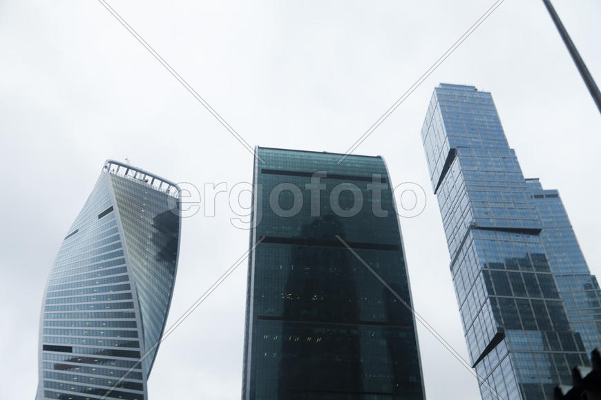 Skyscrapers last in the sky and hang over the head