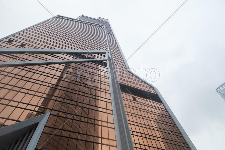 Skyscrapers last in the sky and hang over the head