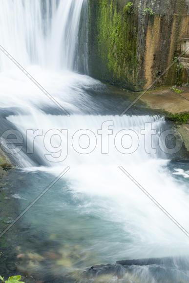 The falls on the river are pleasing to the eye of all travelers and strongly rustle