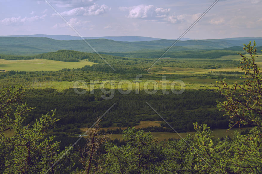 Relaxing view from the mountain, English landscape